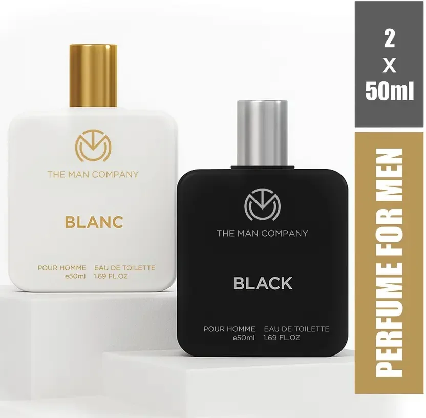 THE MAN COMPANY Blanc EDT (50ml) & Black EDT (50ml) Long Lasting Perfume Gift Set Eau de Toilette - 100 ml  (For Men)