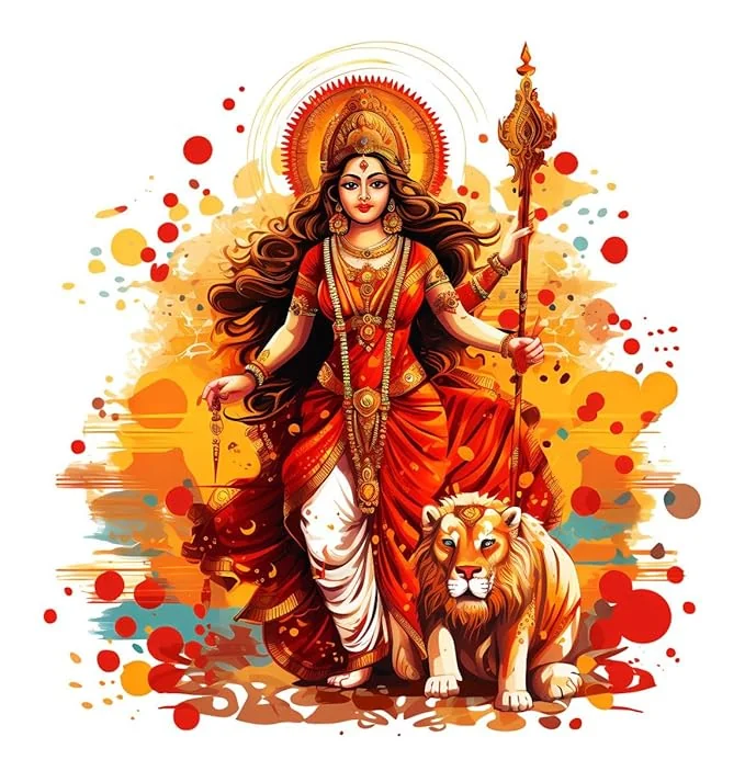 Decor Kraft Durga Maa Wall Sticker & Decal Vinyl Sticker 50 cm x 46 cm,Multicolour
