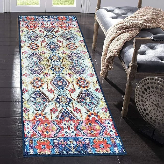 Status Contract Rugs for Living Room |(22"x55") 3D Printed Carpet for Living Room Deco|Anti Skid Backing Home Essentials|Aesthetic Vintage Decor Carpet Bedroom|Boho Rugs for Living Room (Multicolour)