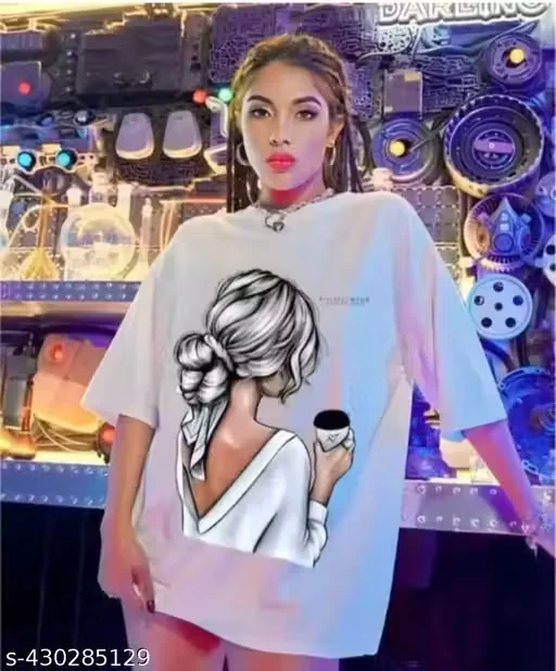 Mavaiga Oversize Women's Coffee Girl T shirt