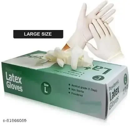 (Pack of 10, Large Size) Doctor Choice Latex Medical Examination Disposable Powdered Hand Gloves, Non - Sterile