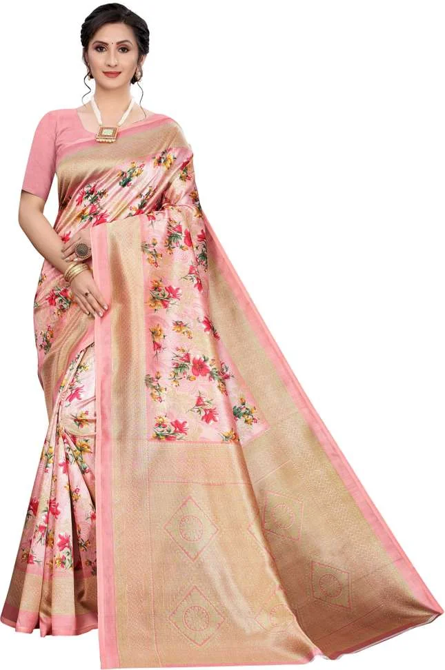 Floral Print Banarasi Art Silk SareeFloral Print Banarasi Art Silk Saree