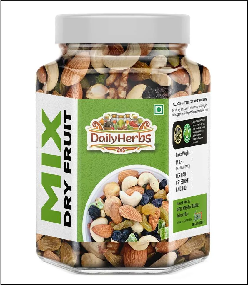 DAILYHERBS Mix Dry Fruit | Almonds, Cashews, Raisins, Dates, Kiwi, Apricots