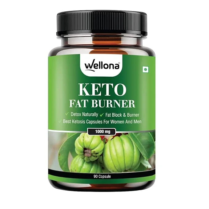 Wellona Keto Fat Burner 90 Capsules 1000MG, Weight Loss Supplement With Garcinia Cambogia, Green Coffee Beans Green Tea Extract Metabolism Booster, Fat Burner For Men & Women (Pack of 1)