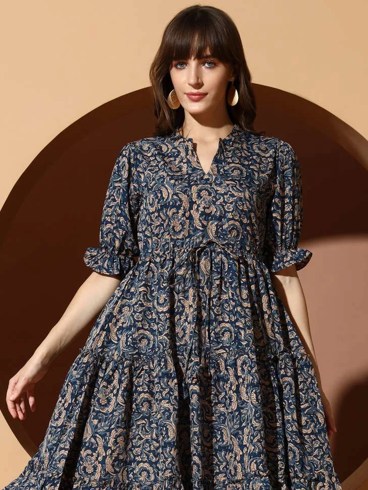 Women Fit and Flare Light Blue DressWomen Fit and Flare Light Blue Dress