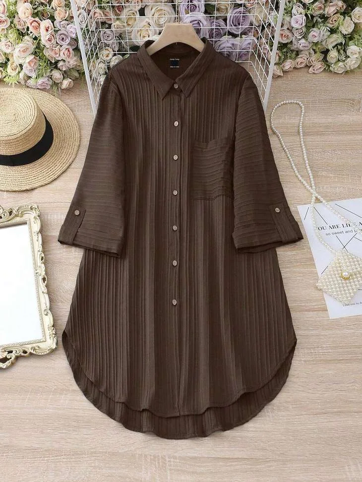 Women Shirt Brown DressWomen Shirt Brown Dress