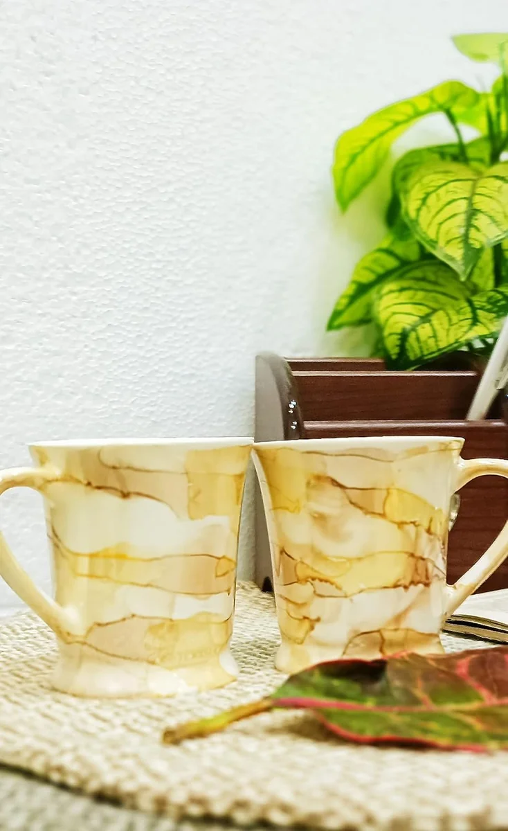 Vibrant Ceramic Mug Set – Colorful Tea & Coffee Cups for Cozy Comfort Set of 2 (Desig-20)