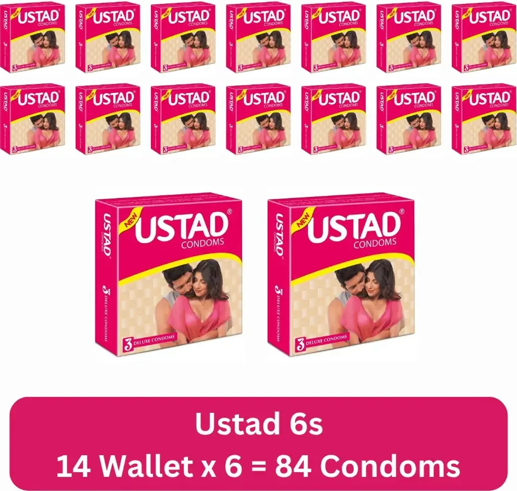 84 Condom USTAD Mens Condom of  Rs 133 Only (84 Sheets)