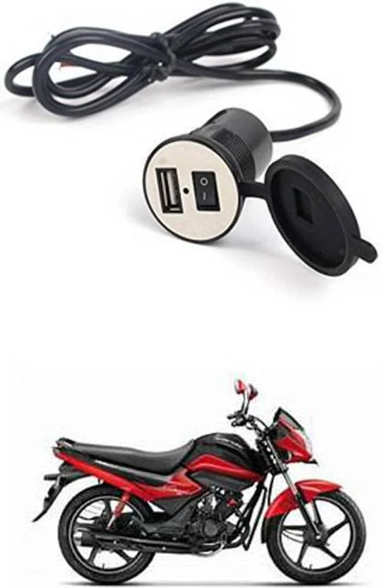 FKOK Bike USB Charger Socket Power Outlet 5V 2 A for Splendor I Smart 12 A Bike Mobile Charger