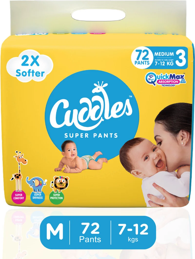 Cuddles - Super Pants Baby Diaper 2X Softer Super Dry Comfort Quick Max Absorption Upto 12 Hrs - M