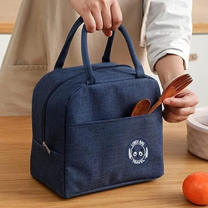 SKDBPM KDR Insulated Lunch Bags for Women Work Student Kids to School Waterproof Thermal Cooler Tote Bag Picnic Organizer Storage Tiffin Box Portable and Reusable (Blue, Nylon)