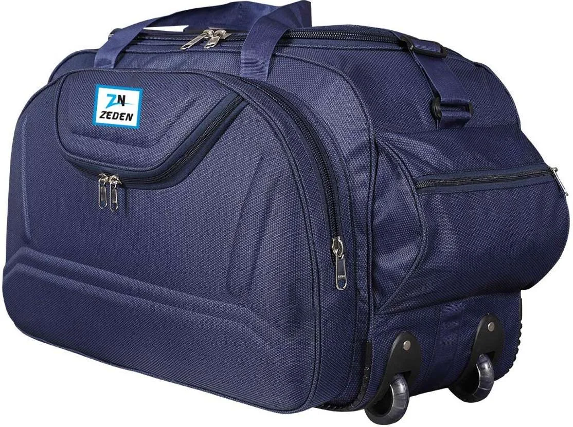 (Expandable) Haversack Blue Travel Duffel Bag Duffel With Wheels (Strolley)(Expandable) Haversack Blue Travel Duffel Bag Duffel With Wheels (Strolley)