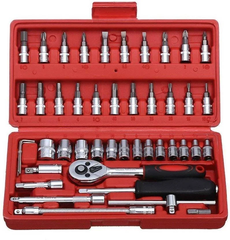 DEAGAN 46PCS Sockets Extension Bars,Mechanic Tool Kits for Household Repair Socket Set Socket Set  (Pack of 46)