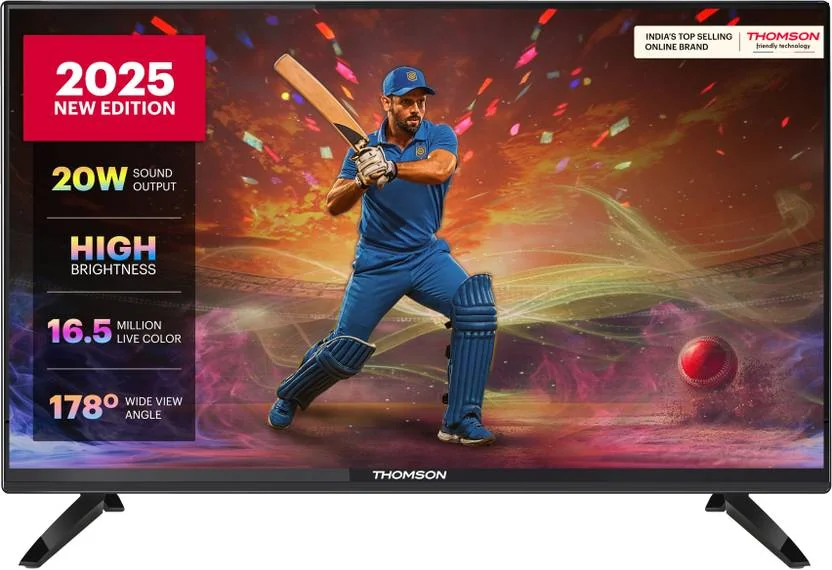 Thomson 60 cm (24 inch) HD Ready LED TV 2025 Edition with 20W Sound Output | 2 Speakers | Wide View Angle| Vivid Color | Bezel Design | Sports Mode  (24TM2490-25)