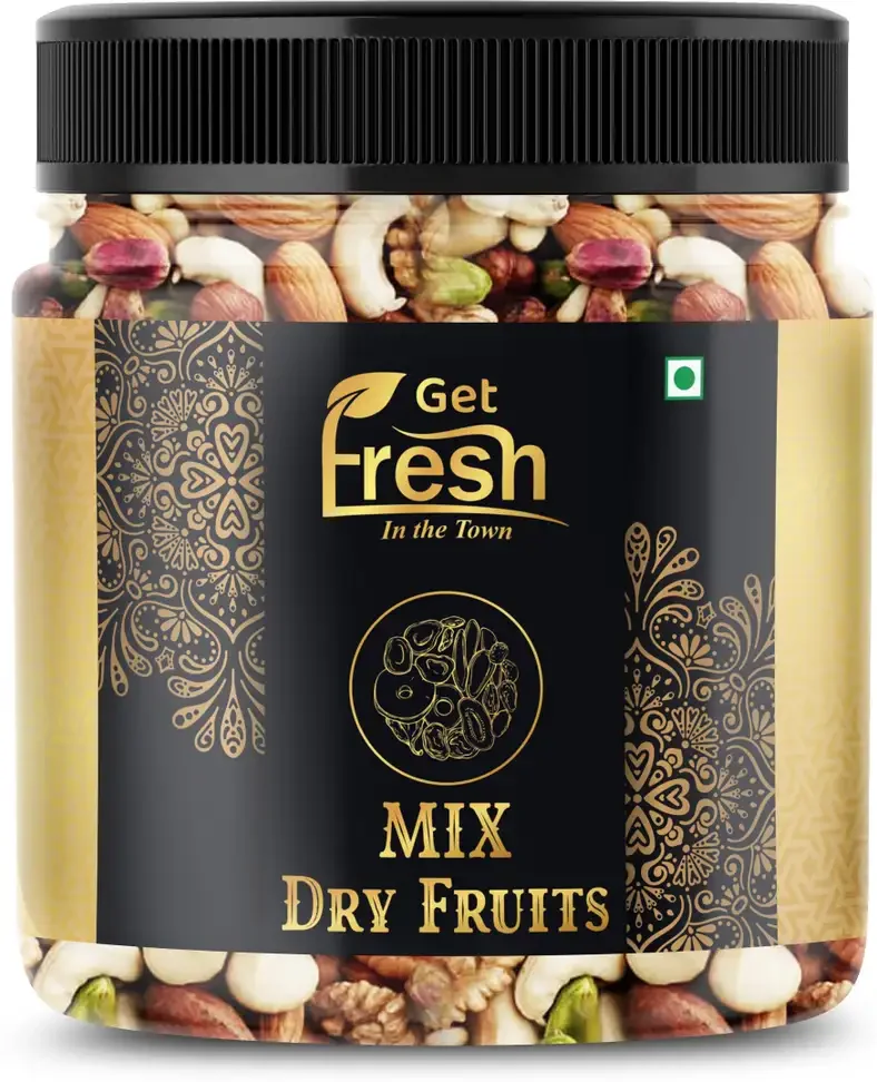 Get Fresh GFDry Fruits Nut Mix Green & Black Raisin, Almonds, Apricots, Cashews, Raisins, Pistachios, Walnuts (1 x 250 g)