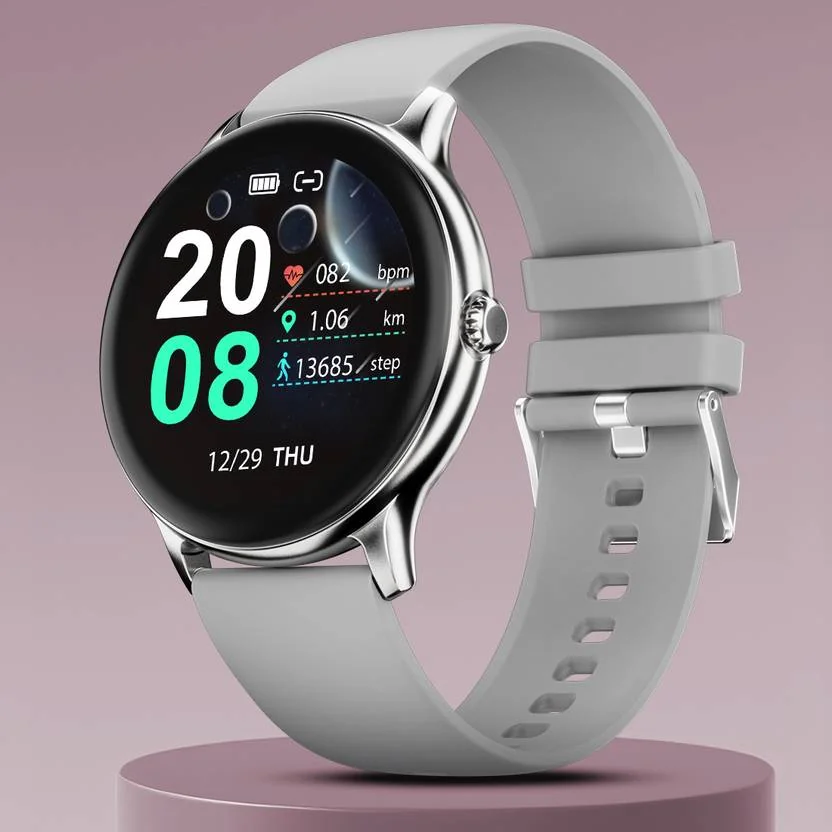 Fire-Boltt Hurricane 33.02mm (1.3) Curved Glass Display with BT Calling, 100+ Sports Modes Smartwatch  (Grey Strap, Free Size)