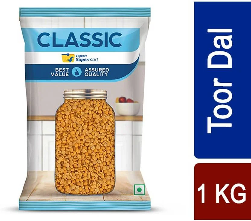Classic Toor/Arhar Dal  (Toor Dal) (Split) by Flipkart Grocery  (1 kg)