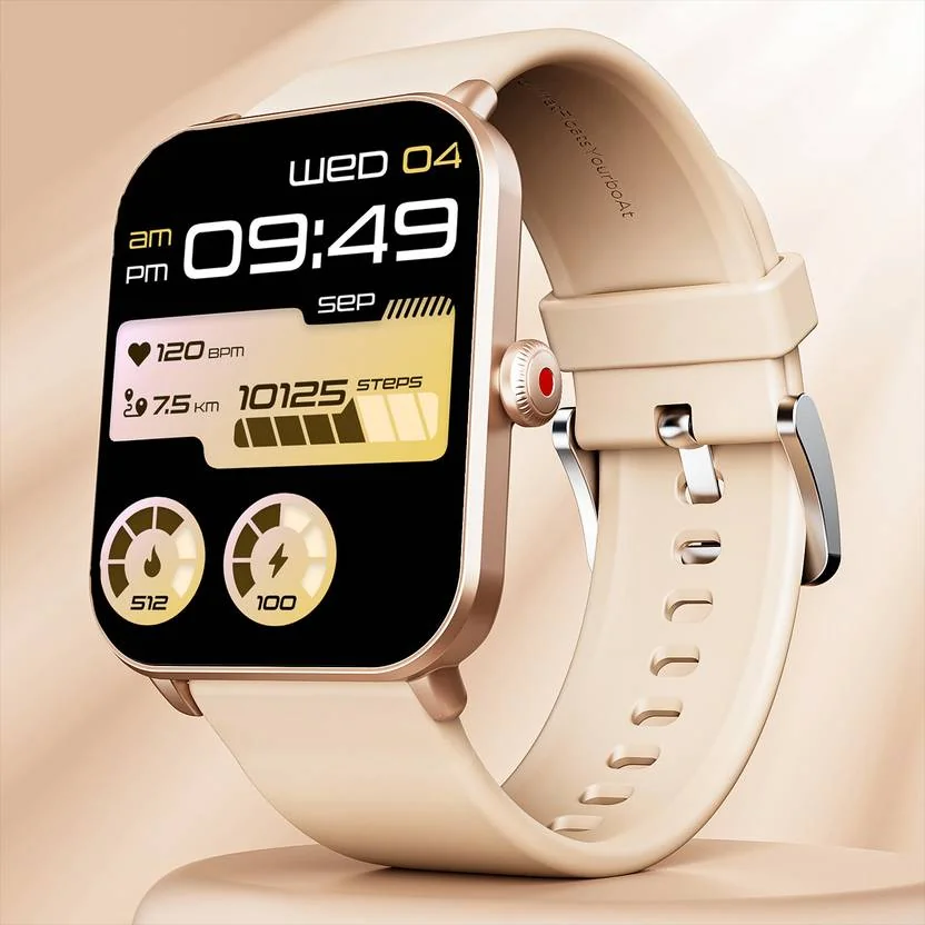 boAt Wave Fury with 1.83'' HD Display, Bluetooth Calling & Functional Crown Smartwatch  (Cherry Blossom Strap, Free Size)