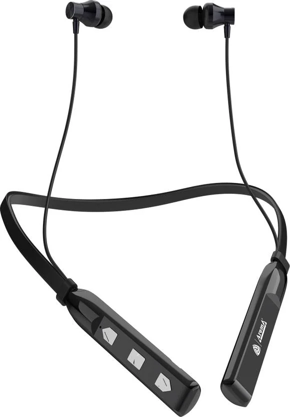 Aroma NB119 Titanium - 48 Hours Playtime Bluetooth Neckband Bluetooth Gaming  (Black, In the Ear)