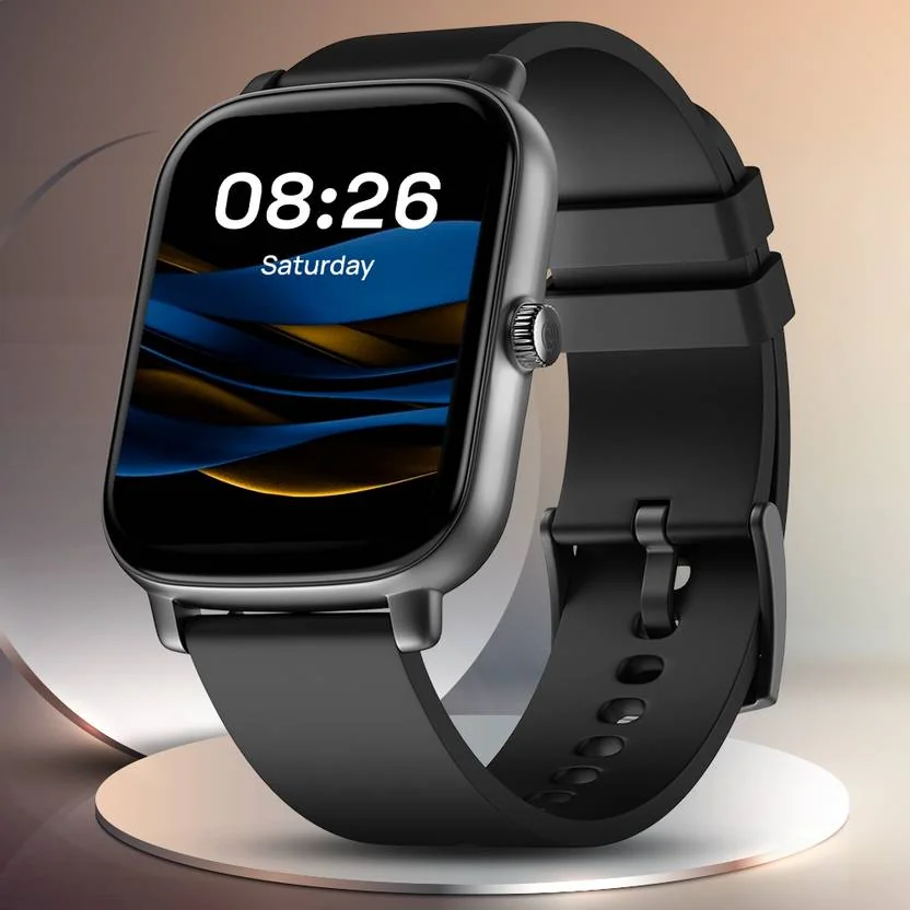Noise Icon Buzz 1.69" Display with Bluetooth Calling, Built-In Games, Voice Assistant Smartwatch  (Jet Black Strap, Regular)
