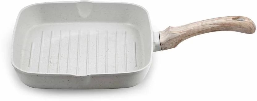 Greenchef Pebble die cast Grill Pan 24 cm diameter 2 L capacity  (Stoneware, Aluminium, Non-stick, Induction Bottom)