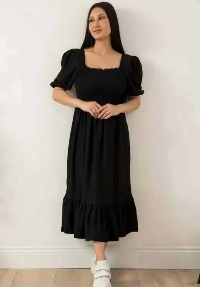 Women Fit and Flare Black DressWomen Fit and Flare Black Dress