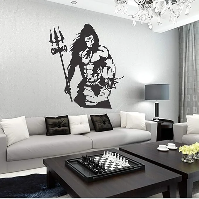 Sticker Studio Shiva Wall Stickers for Living Room, Bedroom, Office (Vinyl, Standard, Multicolour) Self-Adhesive