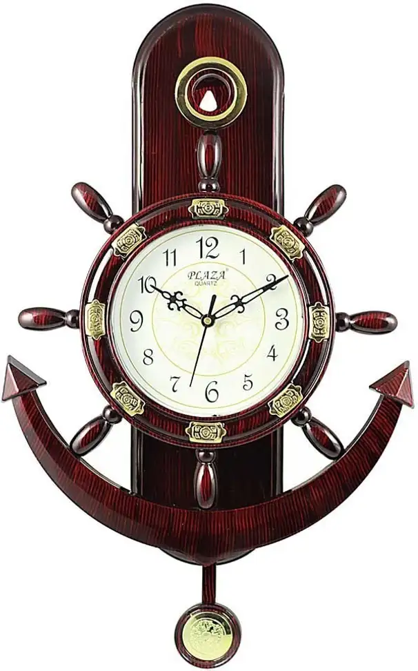 Analog Wall Clock (Maroon, With Glass)