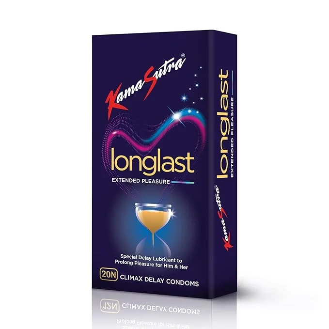 KamaSutra LongLast Condom for Men | Dotted | Combo Pack of 20