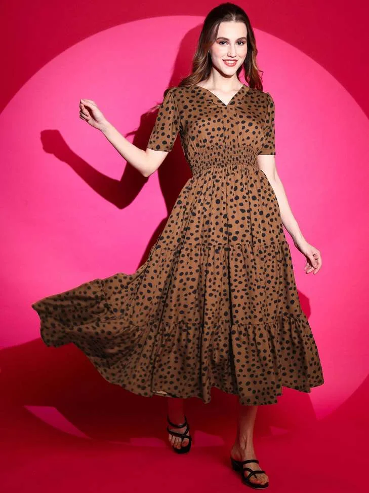 Women Fit and Flare Maroon DressWomen Fit and Flare Maroon Dress