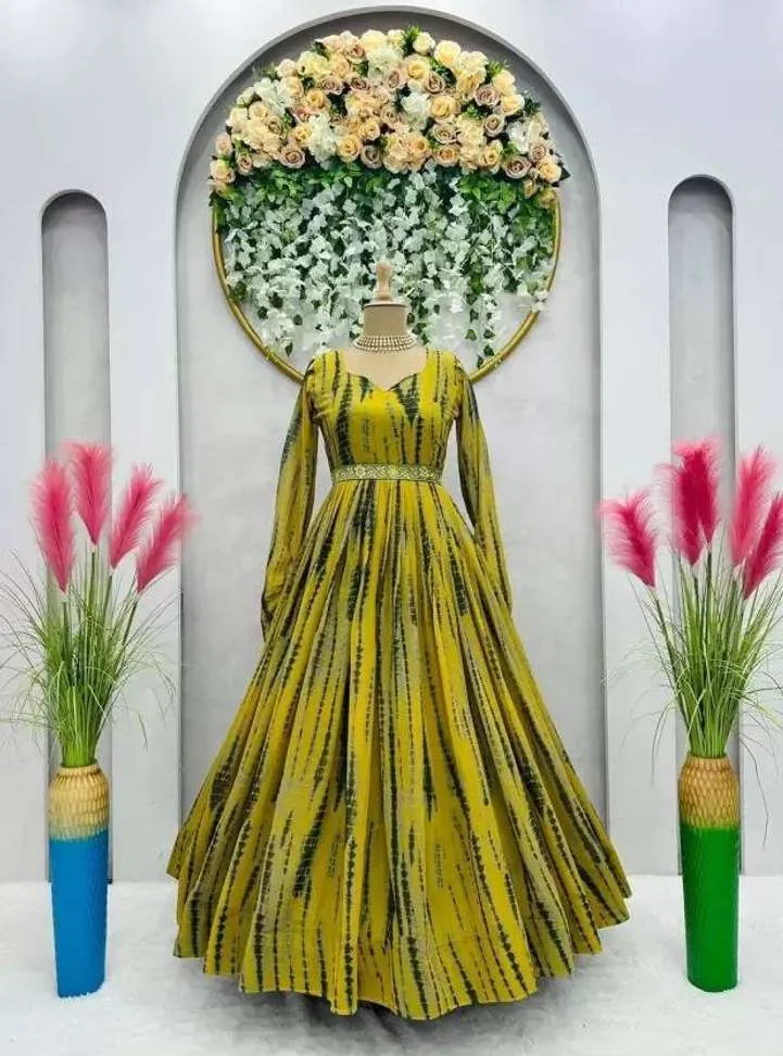 Women Fit and Flare Yellow DressWomen Fit and Flare Yellow Dress