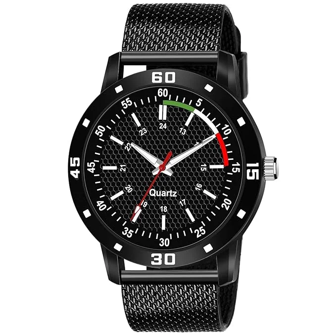 V.R Plastic Men's Analogue Watch (Black)