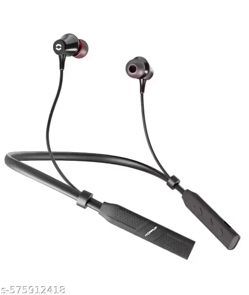 Hoppup ShockerZ 151 with 70H PlayTime, Type-C Fast Charging, ENC & Made in India Bluetooth (Black, In the Ear)