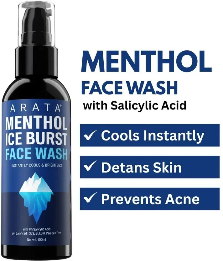 ARATA Menthol Ice Burst with 1% Salicylic Acid | Treats Acne & Pimples | All Skin Types Face wash Face Wash  (100 ml)