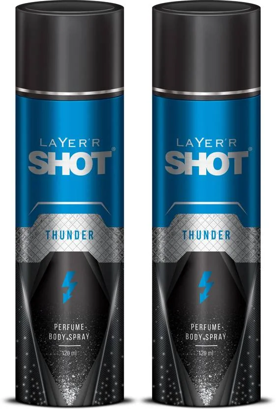 LAYER'R Shot Thunder Deodorant Spray - For Men (240 ml, Pack of 2)