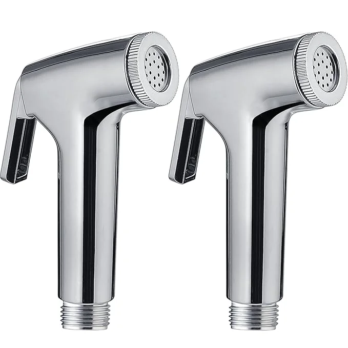 FLUSH FLOW B-06H ABS Health Faucet Head Without Hose Pipe and Wall Hook | Health Faucet Gun Only | Hand Jet Bidet Spray Head | 1 Year Warranty (Gun Only (Pack of 2))