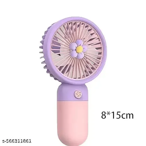 Mini Portable Rechargeable Fan, Powerful Hand Fan Dual Motors Personal Small Handheld Fan with Base (Pack of 1, Multicolor)