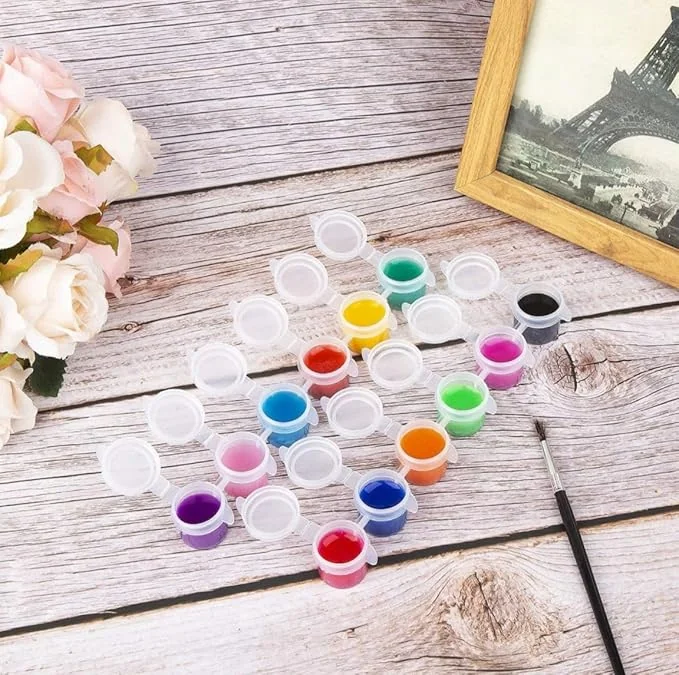 53ARTS 6 Hole Strips Mini Empty Paint Pot Pod Strips Arts and Crafts Plastic Storage Containers