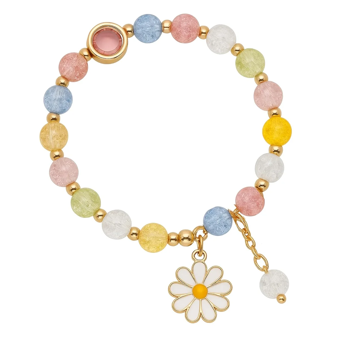 Kailash Creation Beaded Flower Charm Bracelet for Girls & Women Stylish | Anti Tarnish Bracelets | Beaded Bracelets Combo | Cute Bracelet for Kids, Women & Gift Pack