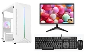 Core i3 Assembled Desktop PC (16GB RAM, 1TB HDD + 128GB SSD, Windows 11 Home, 19-Inch Screen, MS Office, Black, Ready-to-Use System)