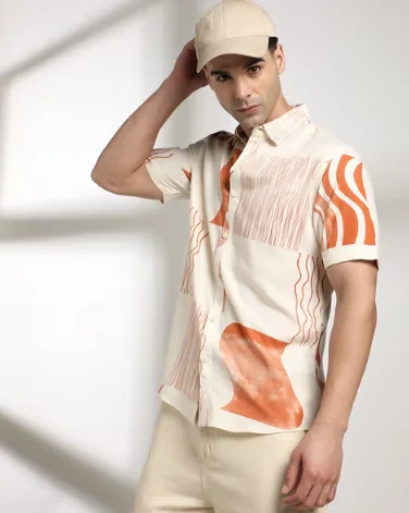 DNMX Men Printed Regular Fit Shirt