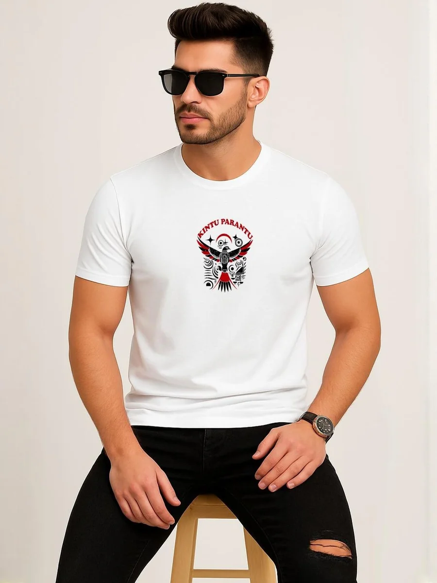 Kasendra Men Graphic Printed Round Neck Slim Fit T-shirt