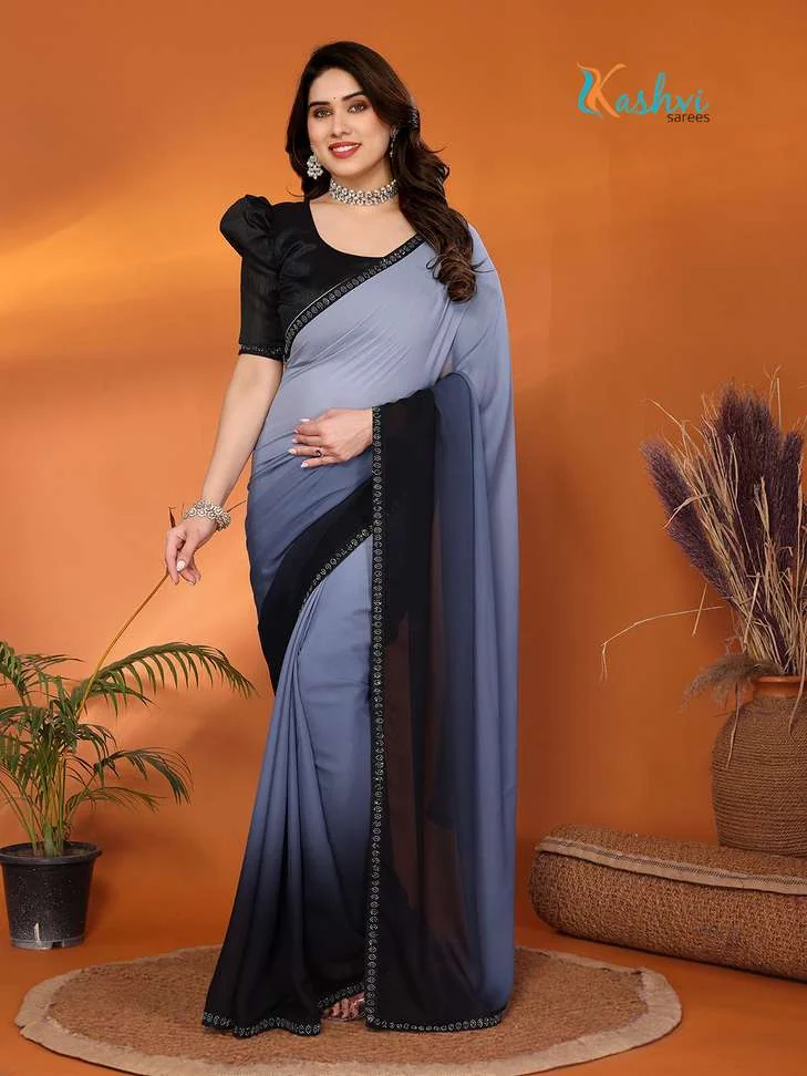Self Design Bollywood Georgette SareeSelf Design Bollywood Georgette Saree