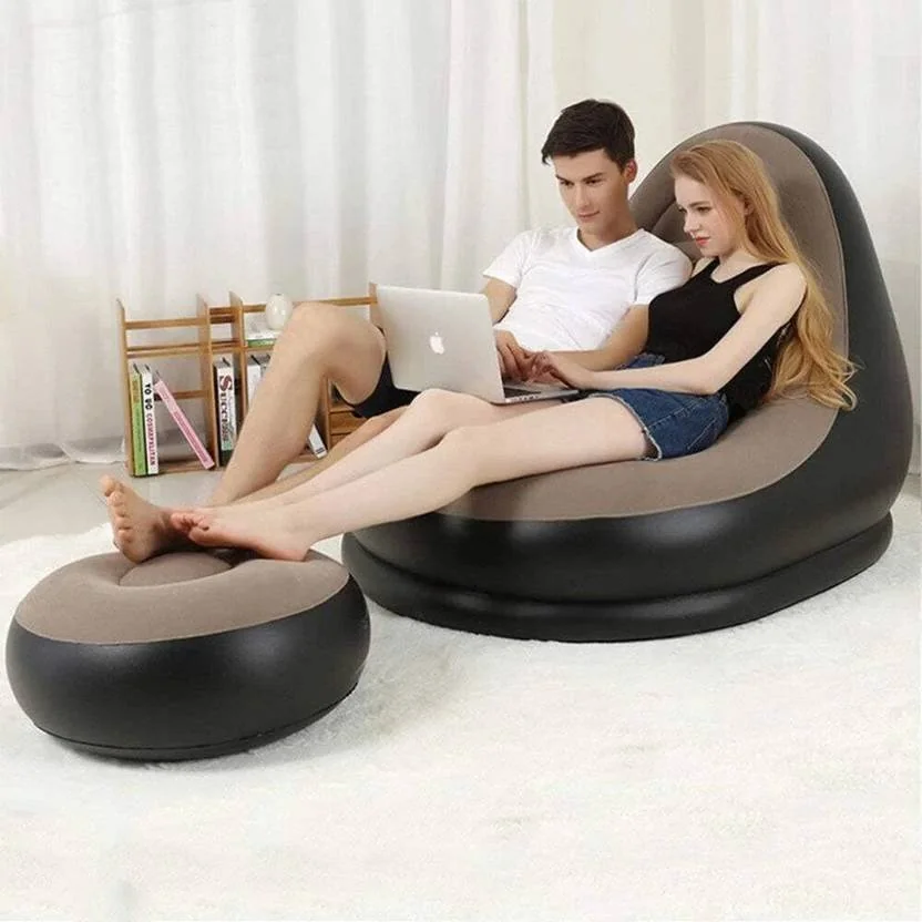 WAKTORO NA PVC 2 Seater Inflatable Sofa  (Color - Multicolor, DIY(Do-It-Yourself))
