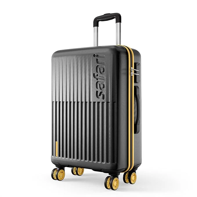 Safari Astra Neo 8 Wheels 76cm Large Size Check-in Trolley Bag, Hard Case Polycarbonate, 360 Degree Wheeling Luggage for Men & Women, Travel Bag, Suitcase for Travel, Trolley Bags for Travel, Black