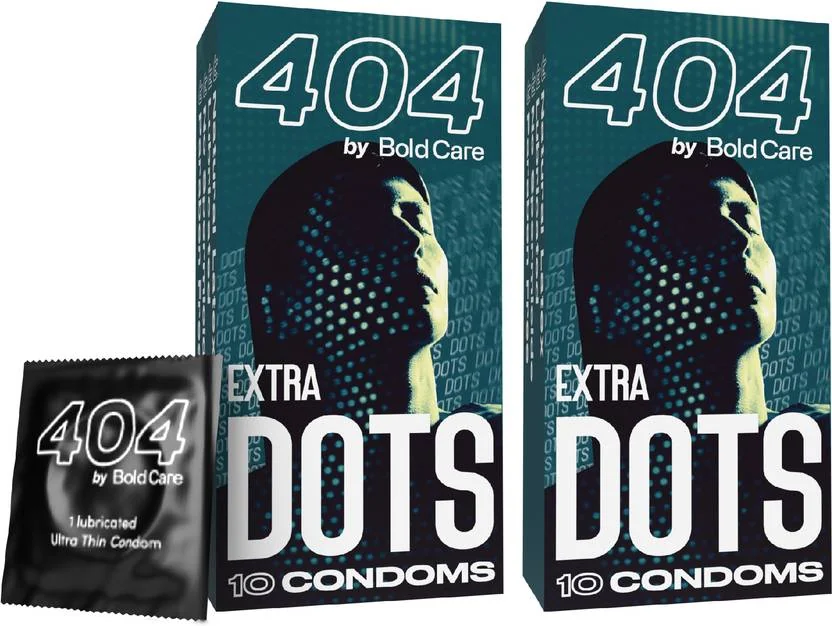 Bold Care 404 Extra Dots Condoms for Men - Elevate Pleasure with Every Touch - 20 Condoms Condom  (20 Sheets)
