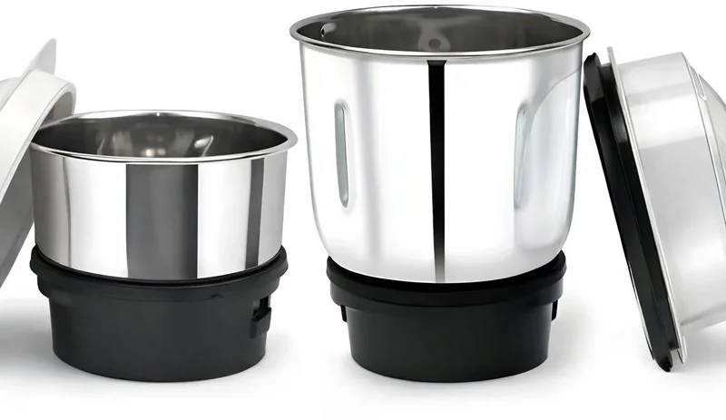 KEVRIZ Stainless Steel Mixer Grinder Jar Set (250 ml & 500 ml) Mixer Juicer Jar