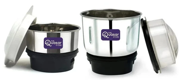 The Quasar Store Combo Mixer Chutney Jar (180ml 400ml) Fit on 2 Lock & 4 Teeth Coupler Mixer Juicer Jar