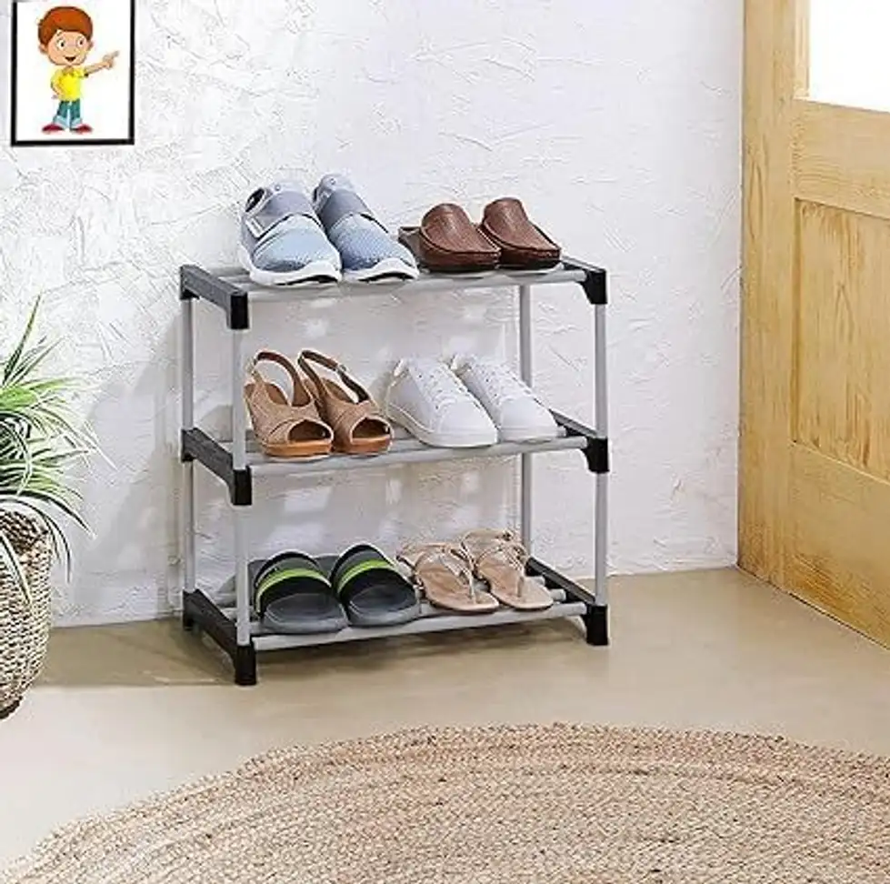 KAISER STORE Portable and light weight easy to carry and put any where. Plastic Shoe Rack (Black, 5 Shelves, DIY(Do-It-Yourself))