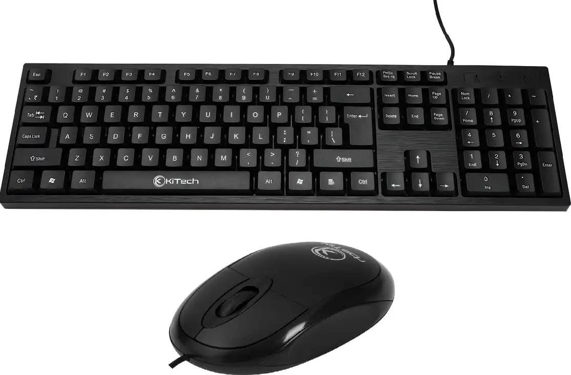 KiTech KB21 M10 Wired Keyboard Mouse Combo Set (Black)